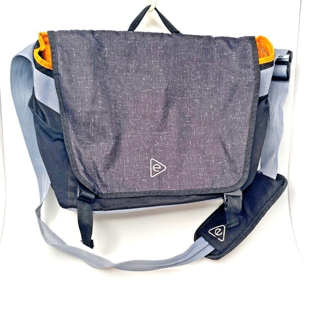 Embark Messenger Laptop 15.6" Bag Black made 100% Recycled Plastic Water Bottles